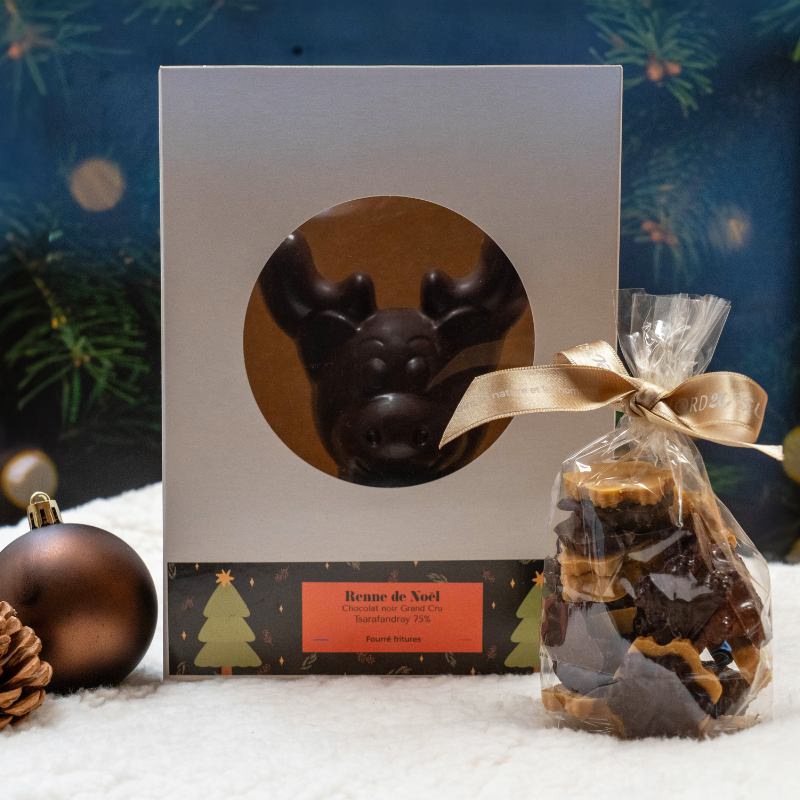 le renne au chocolat noir bean to bar dans sa jolie boite blanche le renne au chocolat noir bean to bar dans sa jolie boite blanche