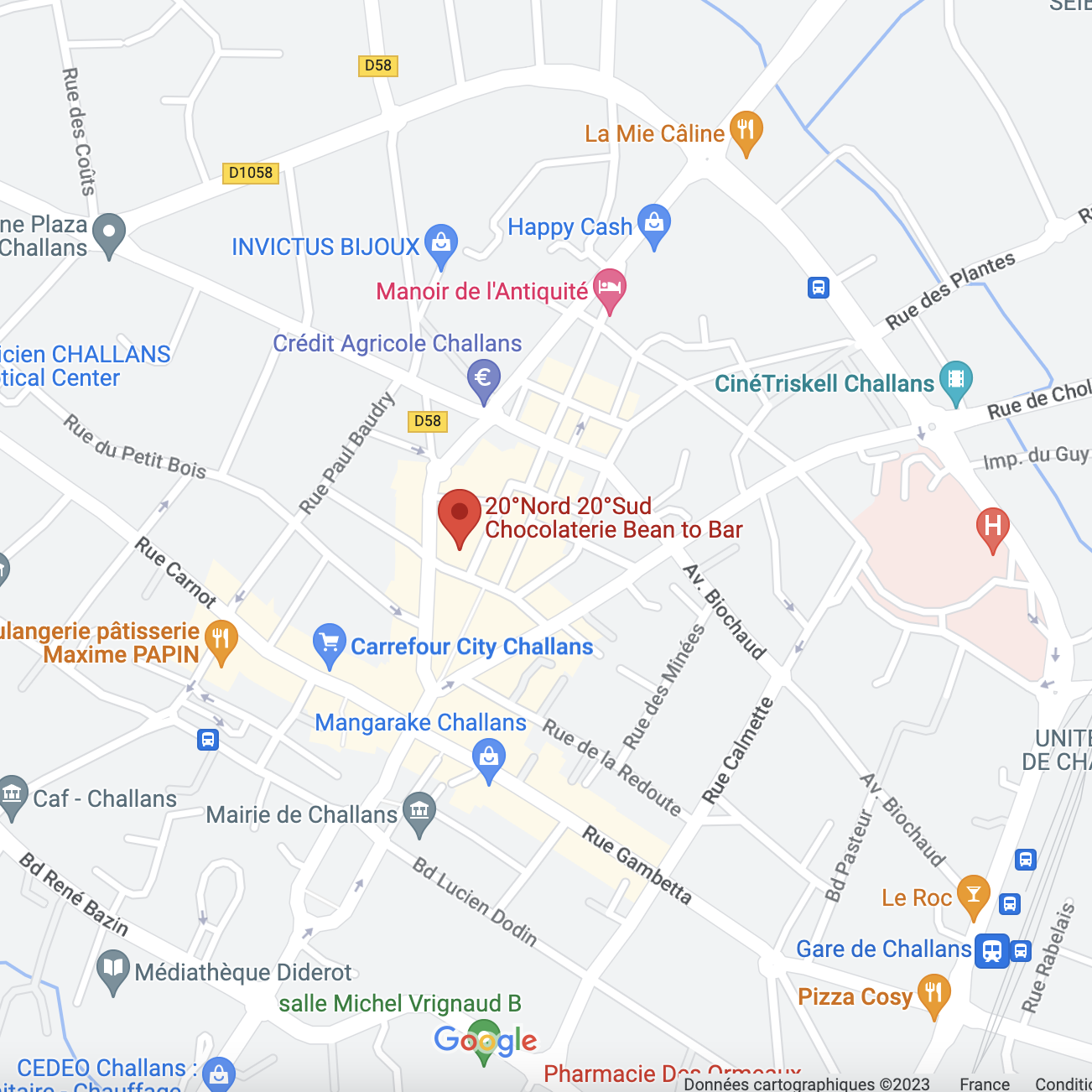 Google Map chocolaterie Challans 20Nord 20Sud