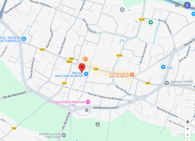 carte google maps boutique 20°Nord 20°Sud St Jean de Monts